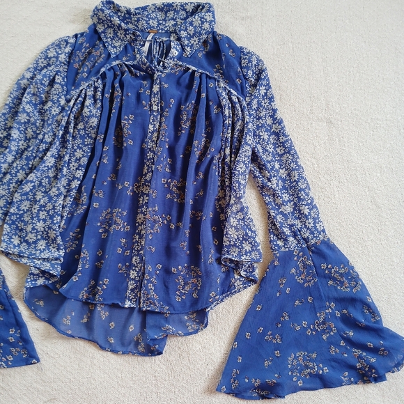free people ♡ bell sleeve boho blouse - Picture 4 of 13